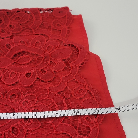 Red Lace High Neck Tank Top - Picture 9 of 11